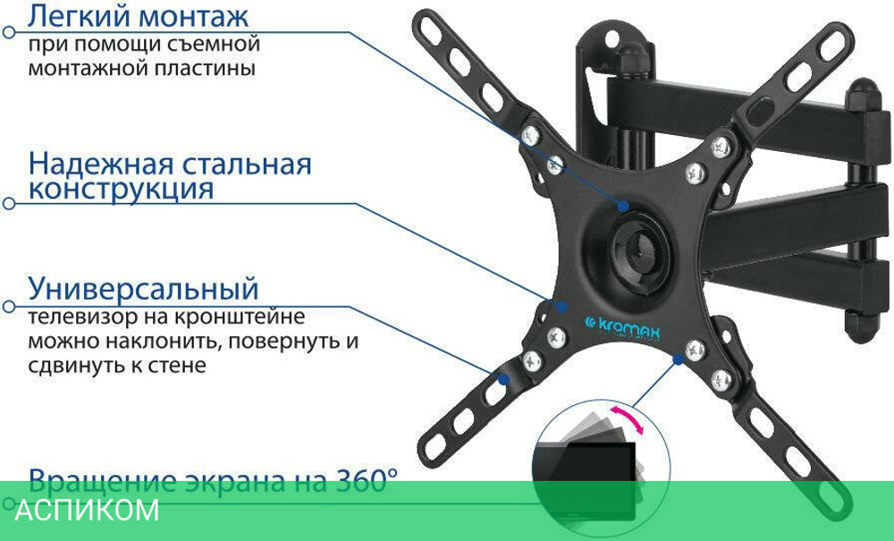 Кронштейн Kromax DIX-13 черный (20262)