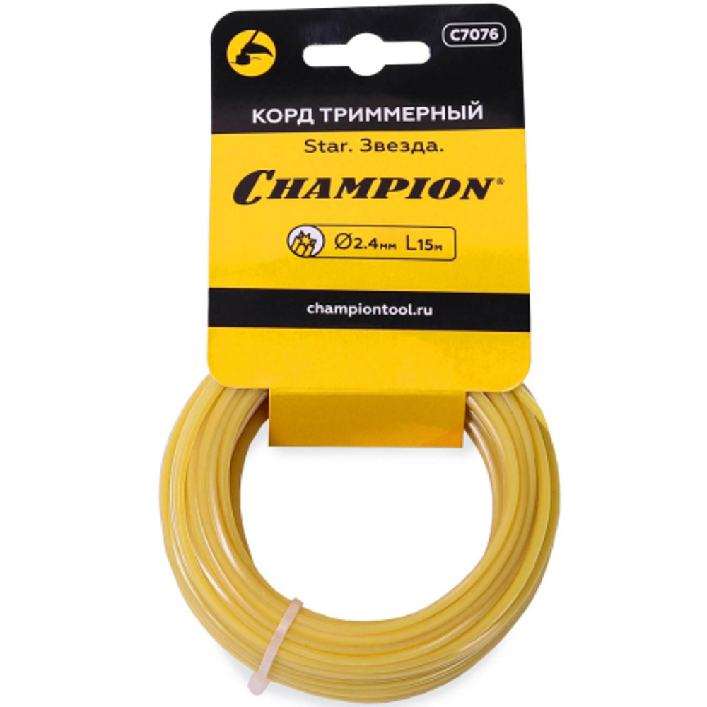 Леска CHAMPION Star 2.4мм*15м (звезда) в мотке   C7076