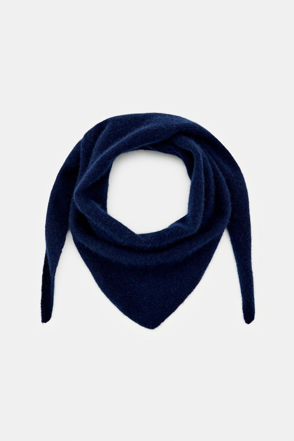 ZARA БАНДАНА ИЗ СМЕСОВОЙ ШЕРСТИ, СИНИЙ