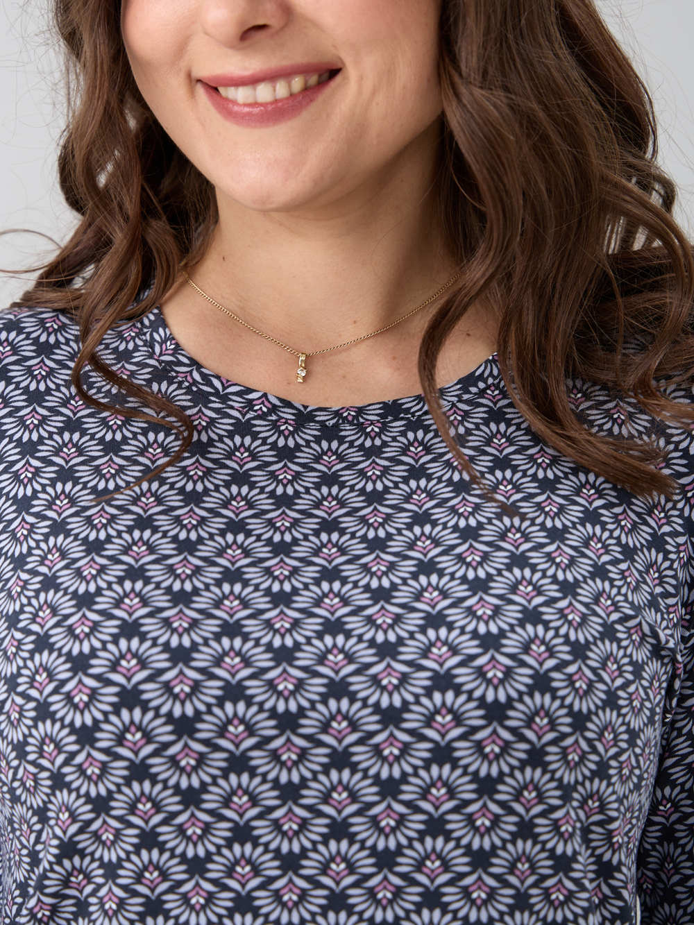 Лонгслив ЛНв-306/графит-цветочныйорнамент