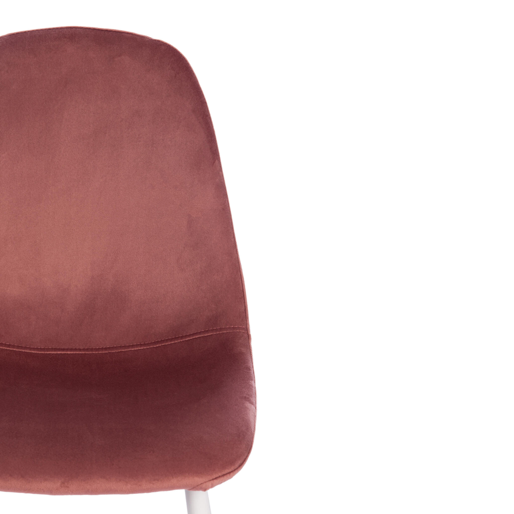 Стул BREEZE (mod. 4724) / 1 шт. в упаковке вельвет/металл, 44 х 53 х 87 см, Coral (коралловый) HLR44 / белый