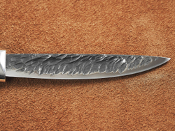 Якутский нож "Амга", сталь Х12МФ, рукоять гранатовая стабилизированная карельская береза / рисунок