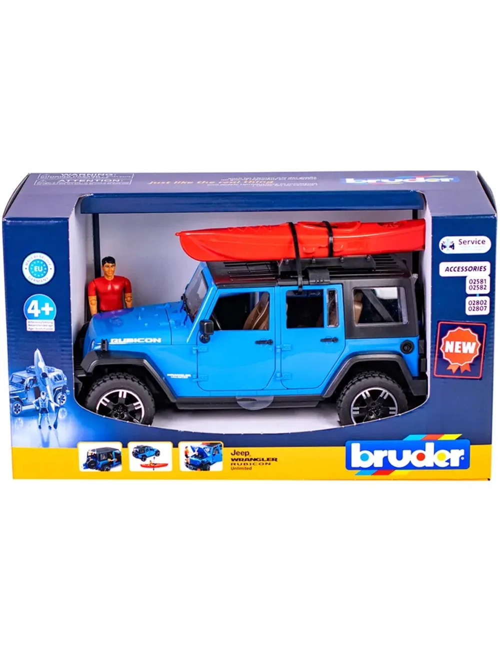 Джип Wrangler Rubicon Unlimited с каяком Bruder 02529