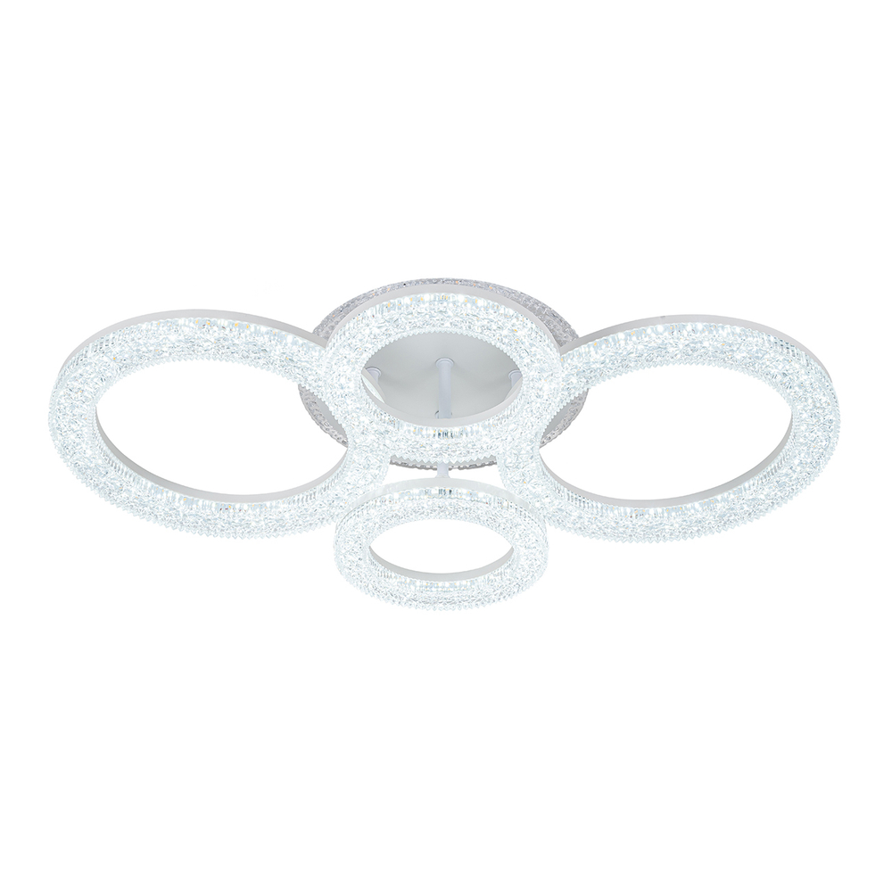 Потолочный светодиодный светильник 126Вт, 8342Лм, 3000-6500К, Ra>80,  плавная регулировка мощности, изменение цветовой температуры, ночник,  металл/акрил, белый