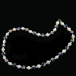 Бусы "Лена" жемчуг, клуазонне