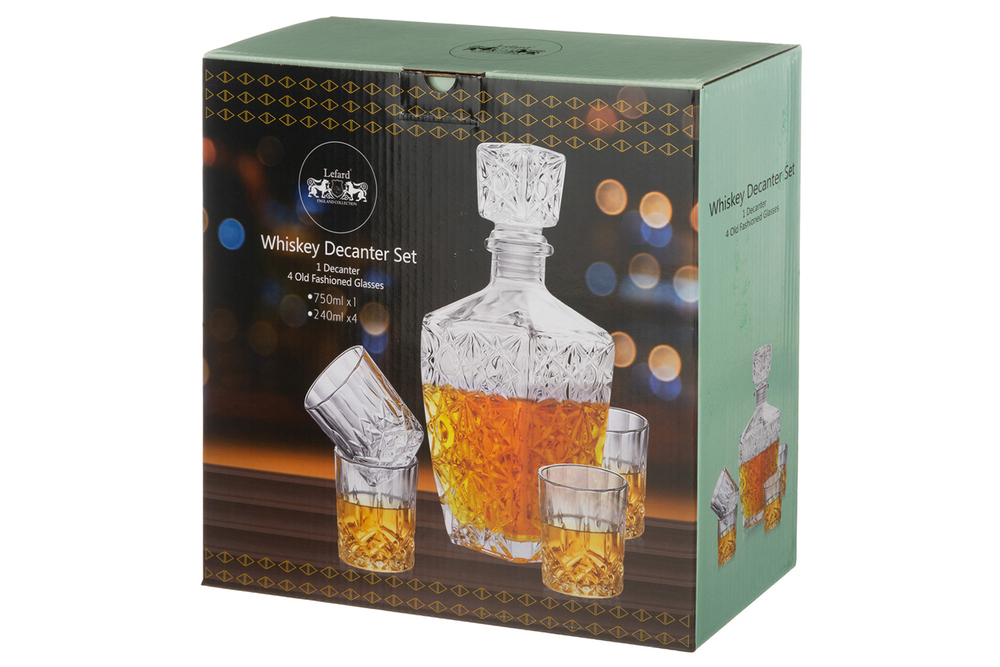 Набор д/виски Lefard Glass Legend Графин 960мл+Стакан 240мл 4шт стекло