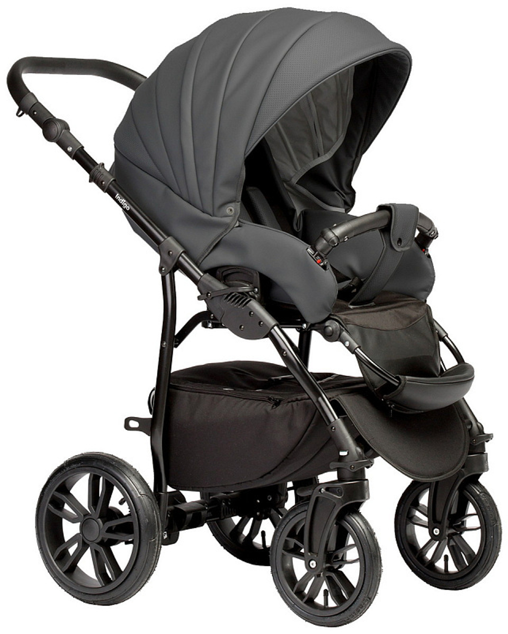 Детская коляска Indigo Indigo Special New 3 в 1 с автокреслом Avionaut Cosmo Is09 т.серая кожа