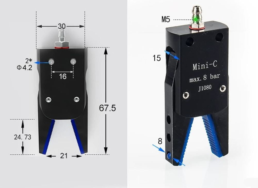 mini-C J1080CP – Мини захват литника