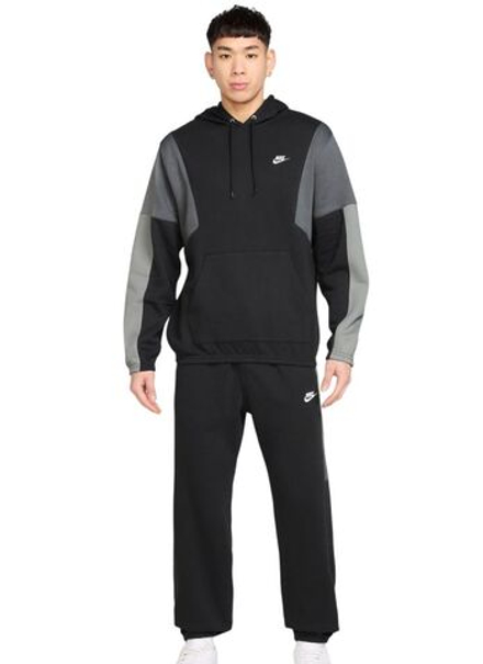Теннисный костюм Nike Sportswear Club Fleece Hooded - black/light smoke grey/smoke grey/white