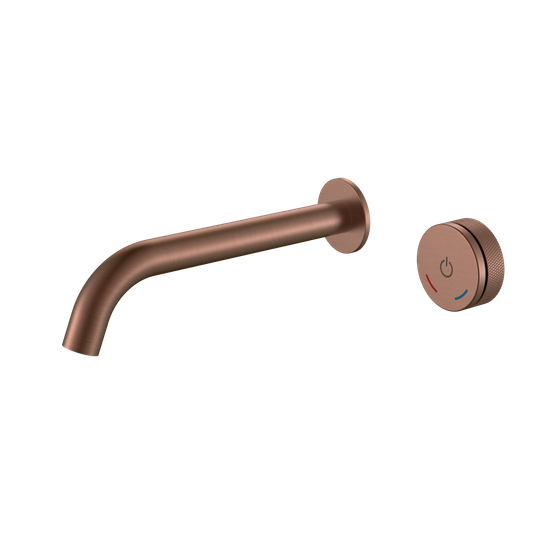 Смеситель автоматический для раковины из стены на 2 отв. TECH Brushed Bronze