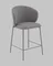 Полубарный стул Blaze 60 см, серый велюр, серые ножки