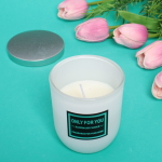 Свеча «Only For You-Roshel» 7*8см в подсвечнике, в подарочной коробке, цвет белый X014