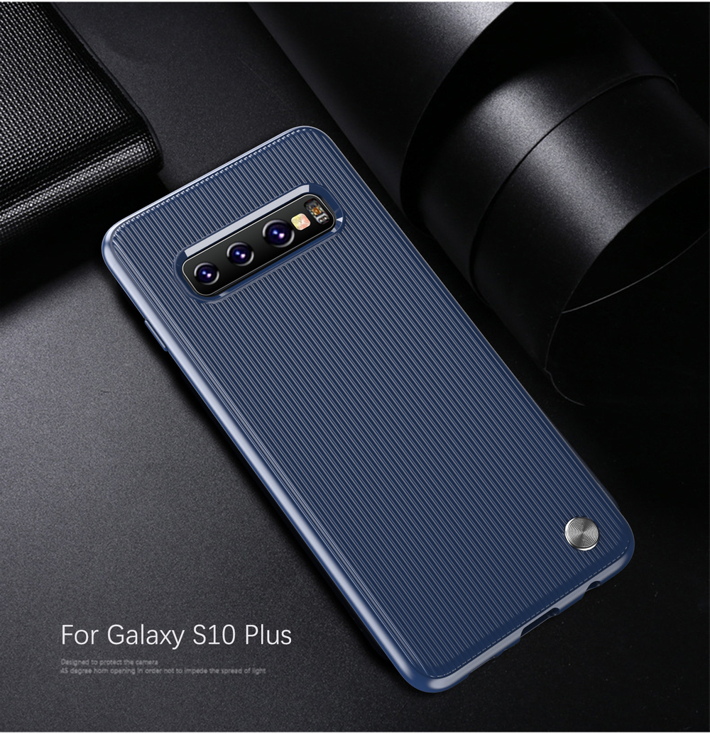 Чехол для Samsung Galaxy S10 Plus цвет Blue (синий), серия Bevel от Caseport