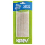 Свечи Золотые искры, Белый, с блестками, 0,55*14,5 см, 12 шт. с держат.