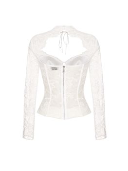 Топ бюстье корсетного типа из кружева с рукавами