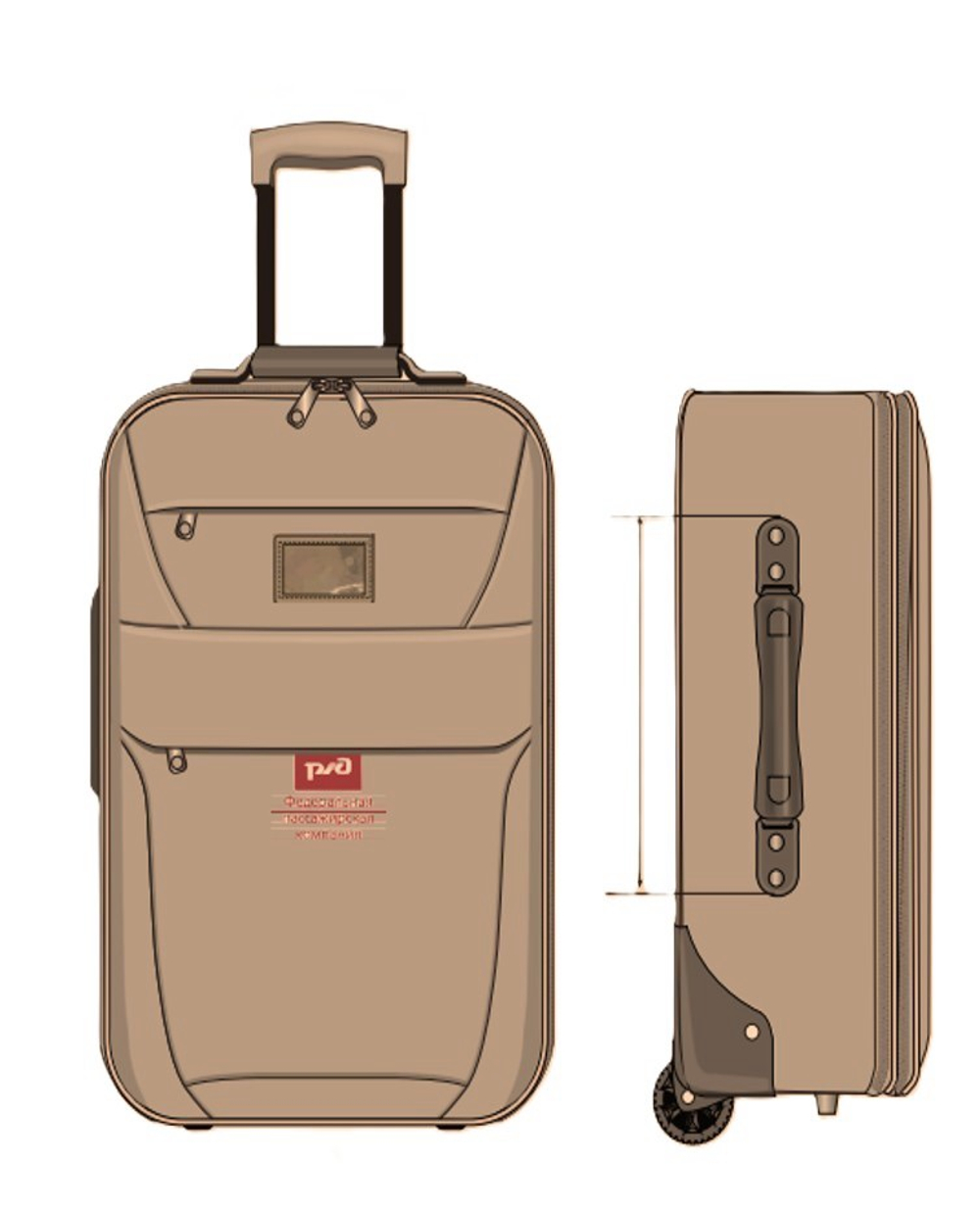 ЧЕМОДАН ДОРОЖНЫЙ НА МОЛНИИ С ЛОГОТИПОМ