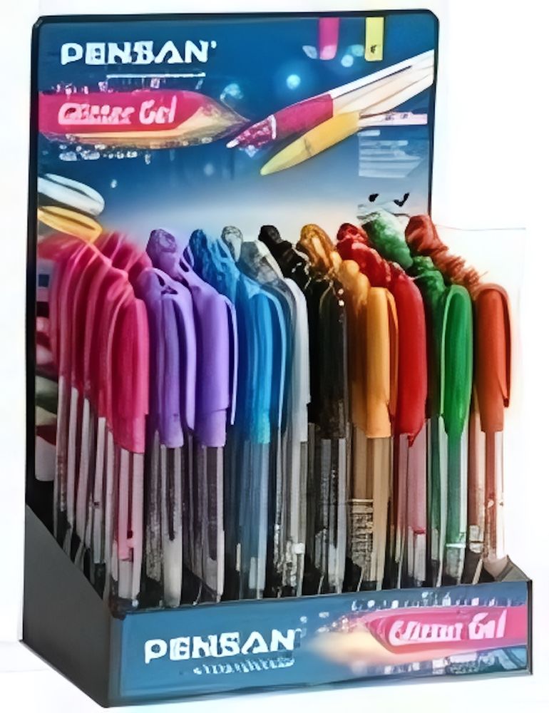 Ручка гелевая 0,7 мм, металлик, сет 60 &quot;Glitter Gel&quot; (PENSAN)