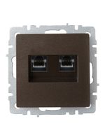 BRITE Розетка компьютерная двойная RJ45 кат.6 РК11-2-БрТБ темная бронза IEK