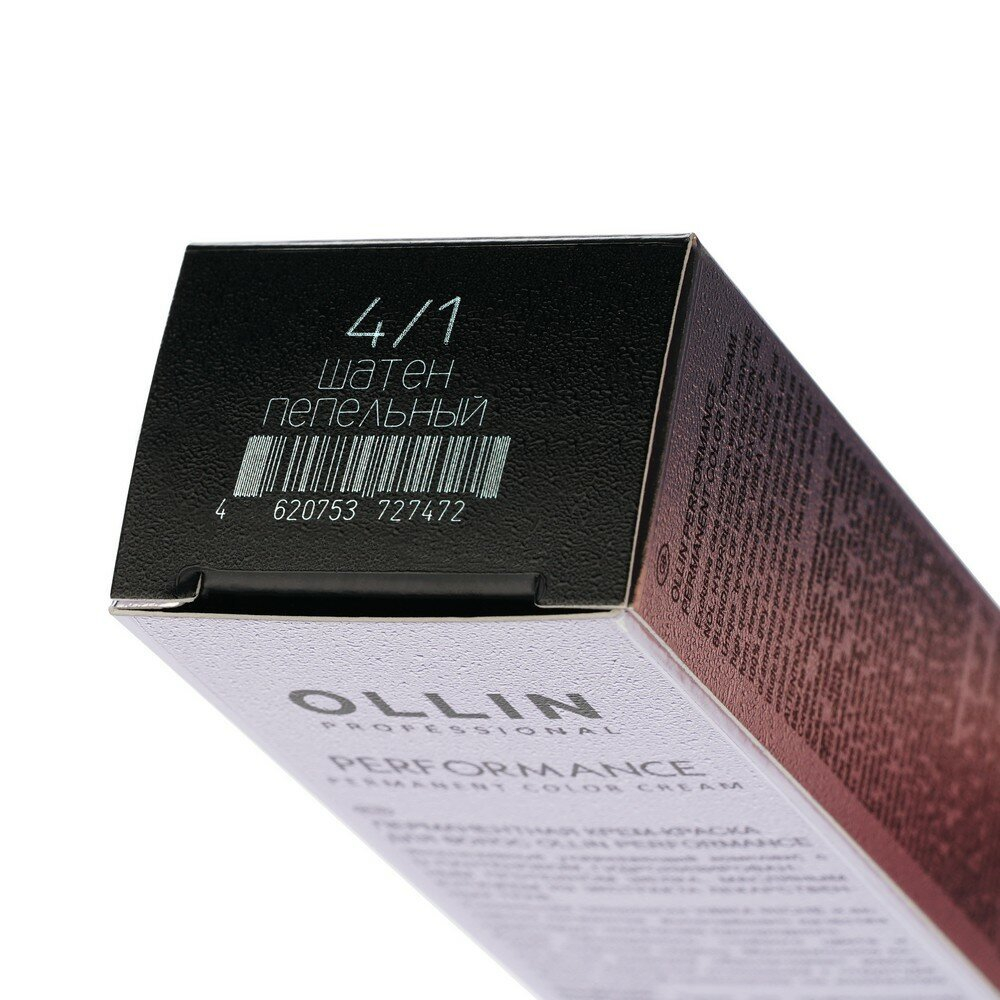 OLLIN PERFORMANCE 4/1 шатен пепельный 60мл Перманентная крем-краска для волос