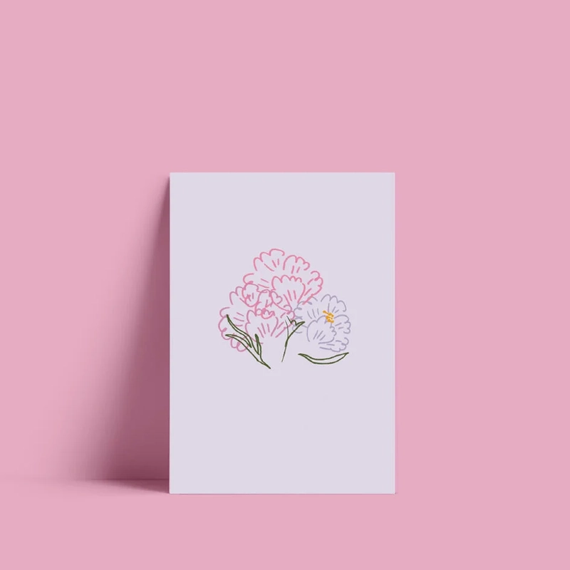 Открытка – Букет пионов