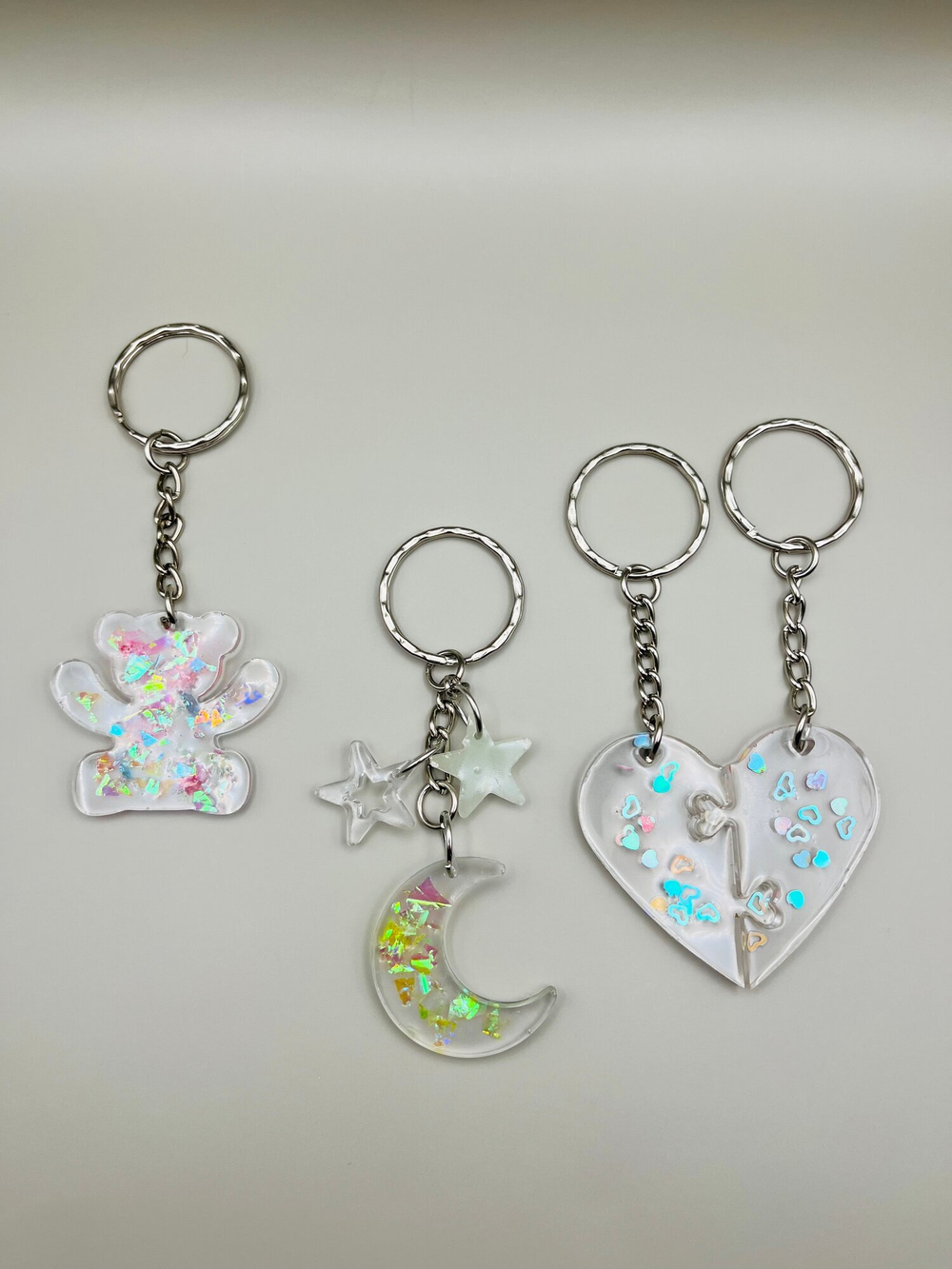 Брелок Brand-is "Сердце", эпоксидная смола, прозрачный, ручная работа