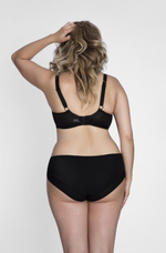 Однотонный бюстгальтер plus size на косточках с чашками из микрофибры (Размер: 110C) (Цвет: черный)