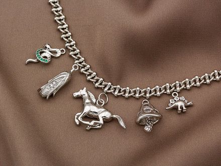 Подвеска "Змейка" 19мм, со стразами