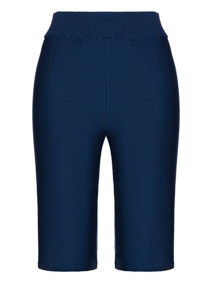 Женские шорты темно-синего цвета из вискозы - фото 2