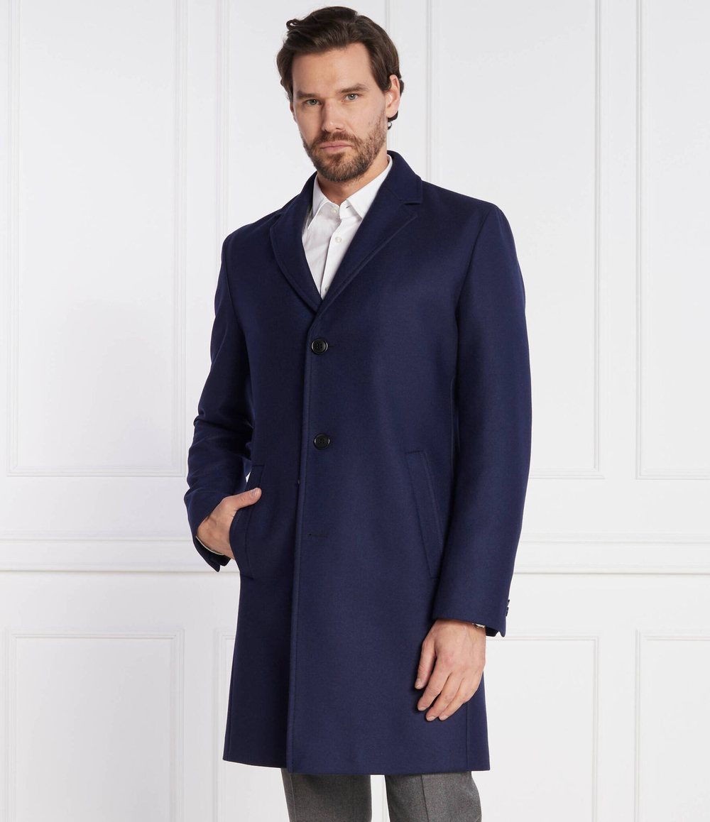 Хлопковое пальто malto HUGO - темно-синий(50501968)