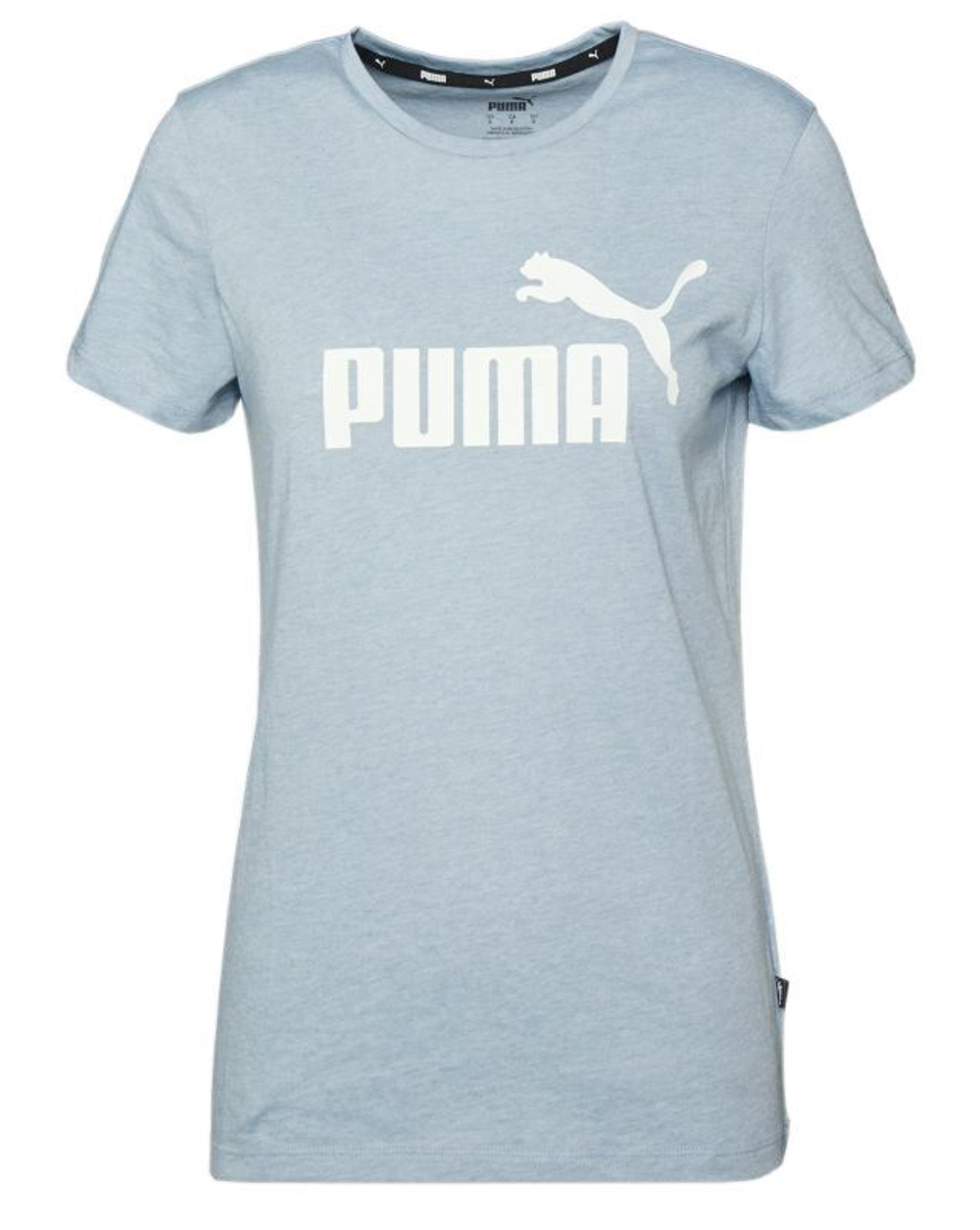 Женская теннисная футболка Puma ESS Logo Heather Tee - небесный