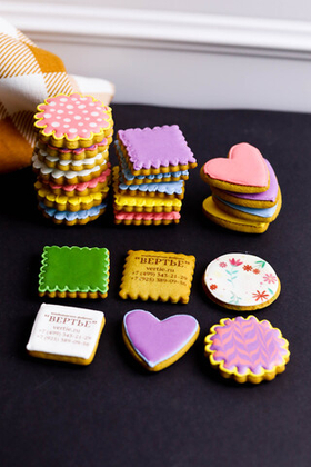 Пряник ≈ 4,5 см, форма: круг, квадрат, звездочка, сердечка