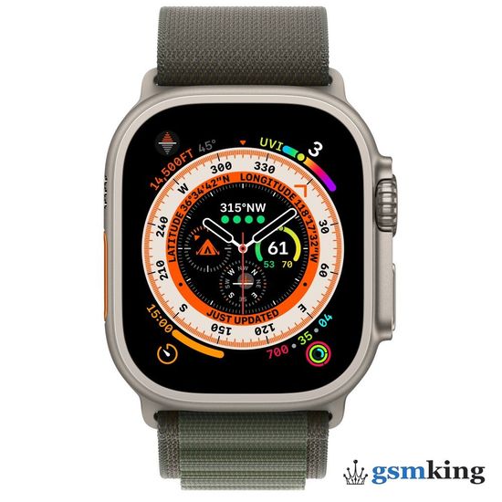 Apple Watch Ultra GPS + Cellular 49mm Titanium Case with Starlight Green Loop