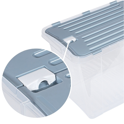 Контейнер для хранения VERDE LEON 45л с распашными крышками прозрачный