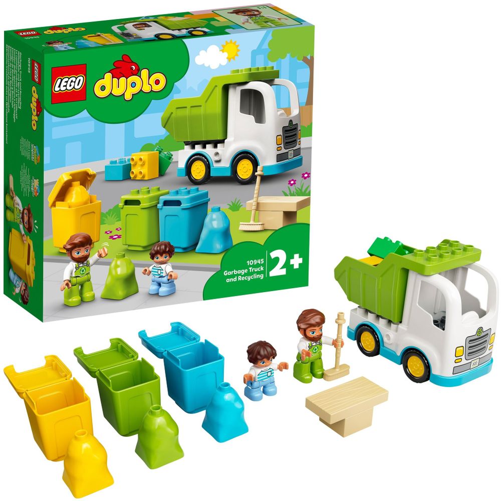 Конструктор LEGO Duplo Town 10945 Мусоровоз и контейнеры для раздельного сбора мусора