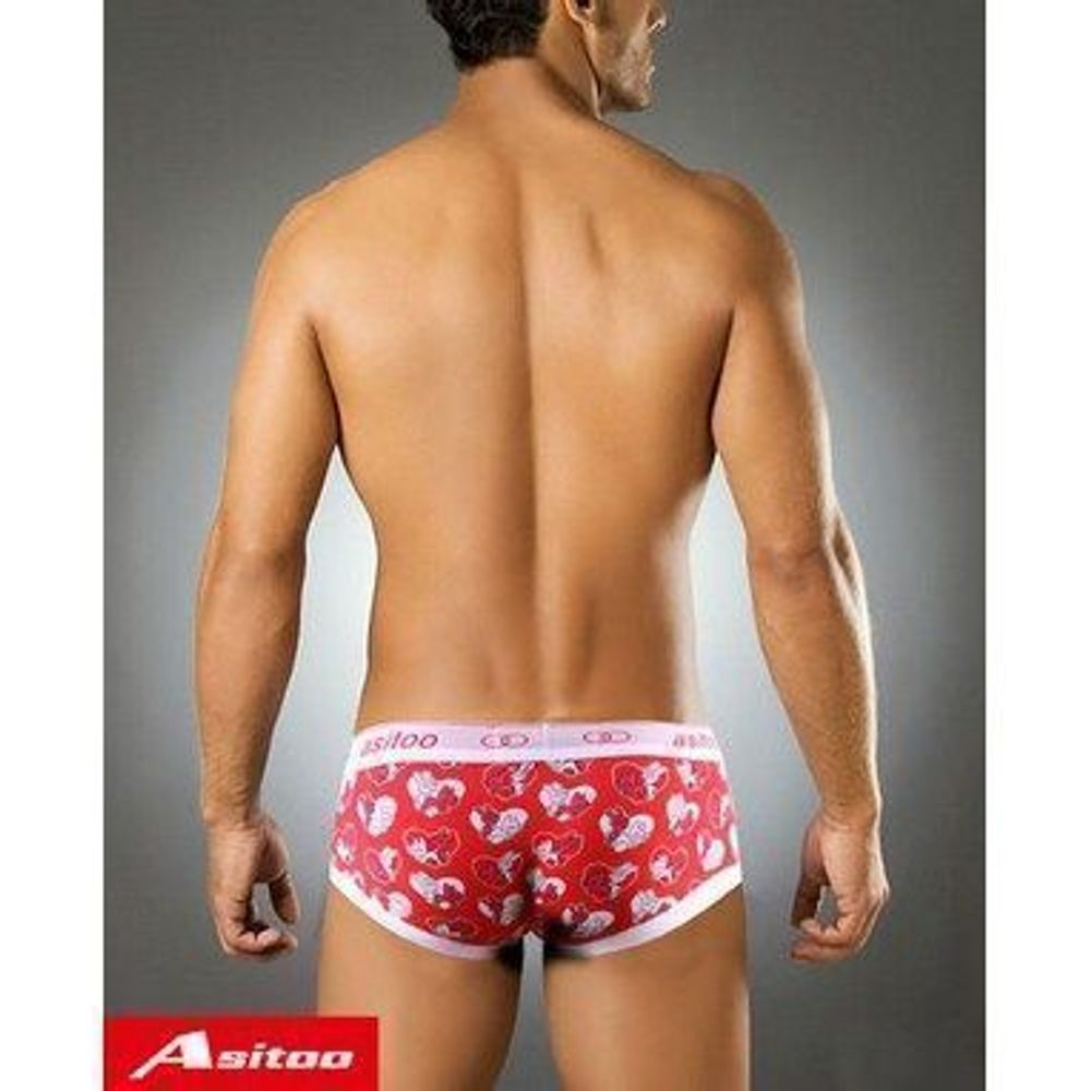 Мужские трусы брифы Asitoo Modal Red Rabbit Brief  AST0026