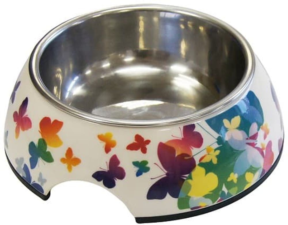 SuperDesign миска на меламиновой подставке "Бабочки абстракт" 0,16 л