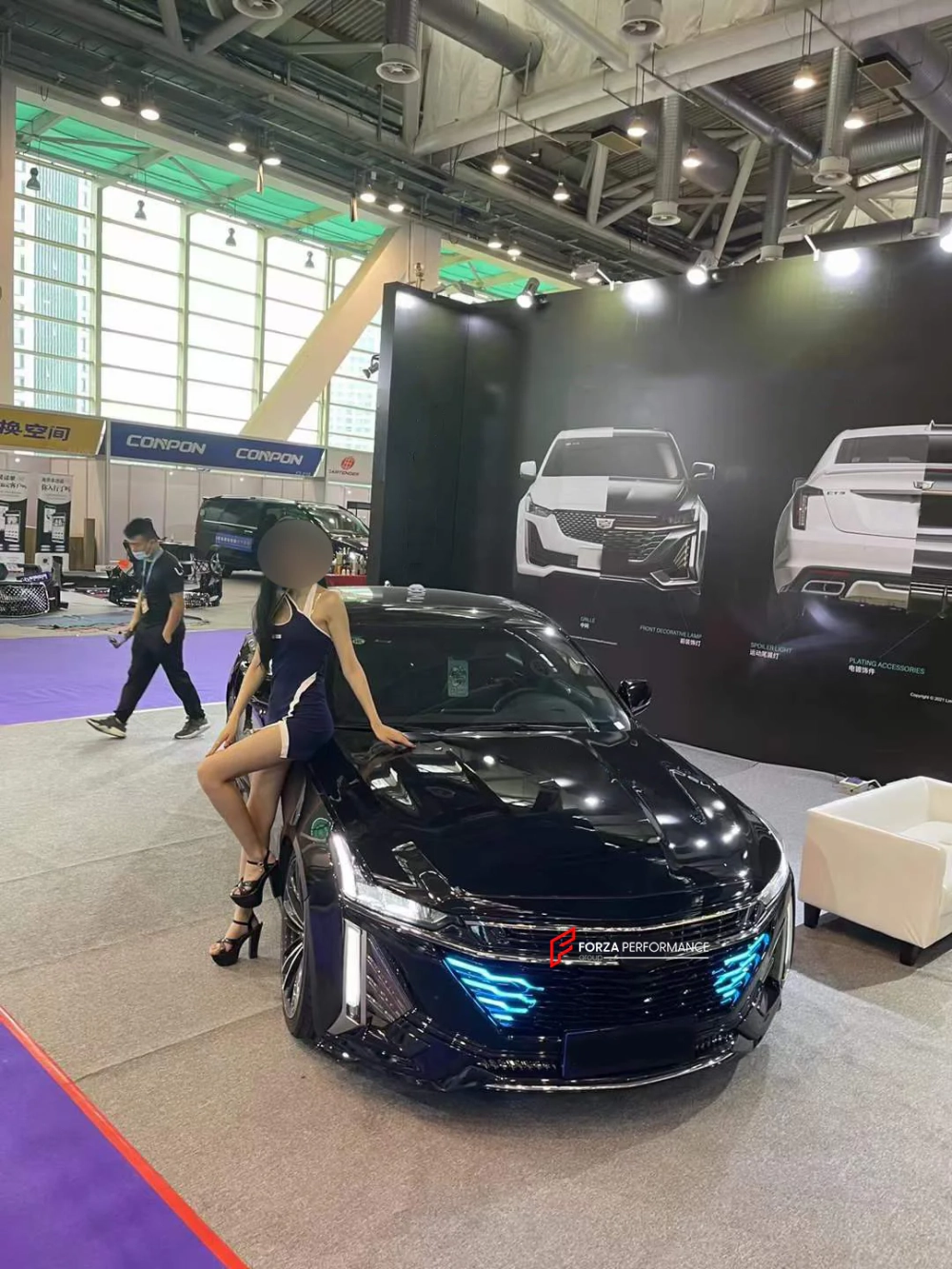 Передний бампер с LED подсветкой для Cadillac CT5 2019+ Кадиллак