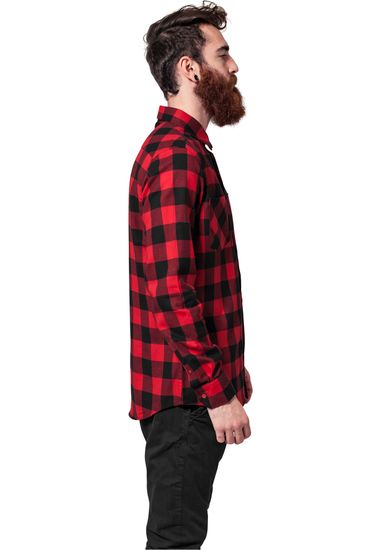 Рубашка URBAN CLASSICS Checked Flanell Shirt (Black/Red)