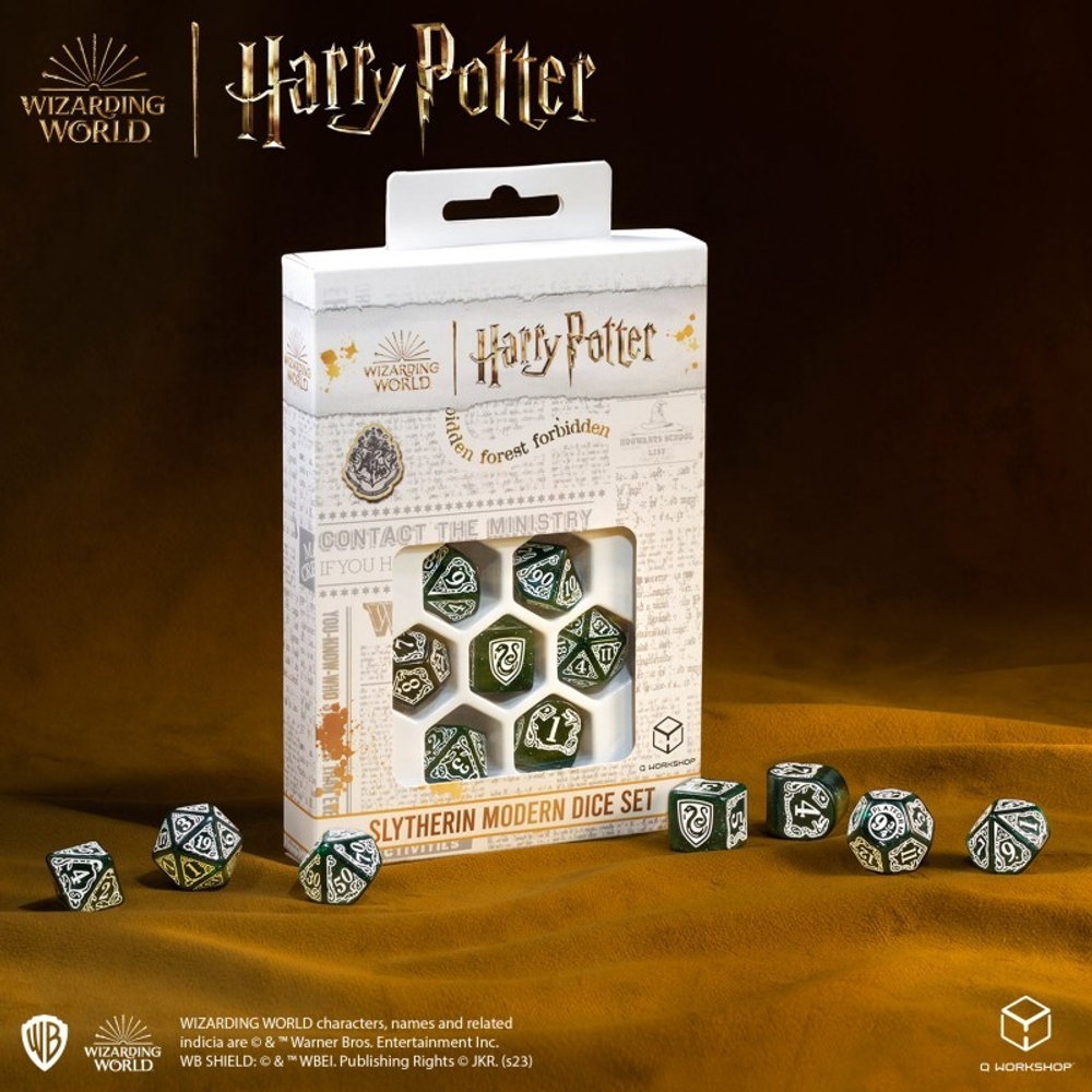 Harry Potter. Slytherin Modern Dice Set - Green
