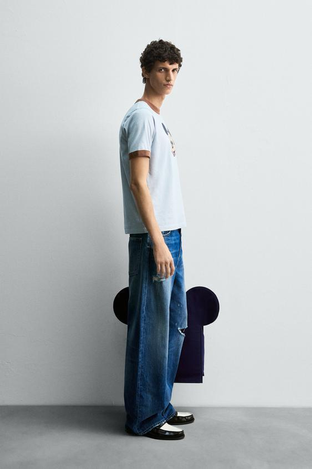 ZARA HARRY LAMBERT X DISNEY ФУТБОЛКА MICKEY MOUSE, НЕБЕСНО-ГОЛУБОЙ