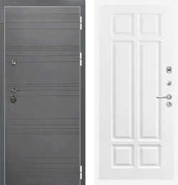 Входная дверь белая Лекс Император 3К Софт графит №89 Софт белый софт 16мм