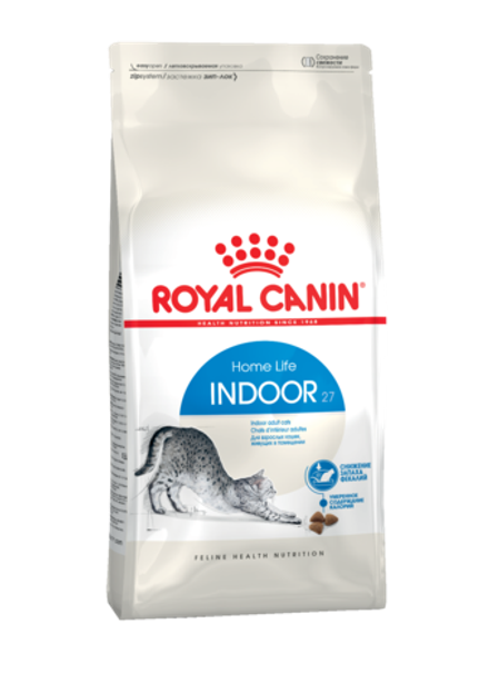Royal Canin 2кг Indoor 27 Сухой корм для взрослых кошек, живущих в помещении
