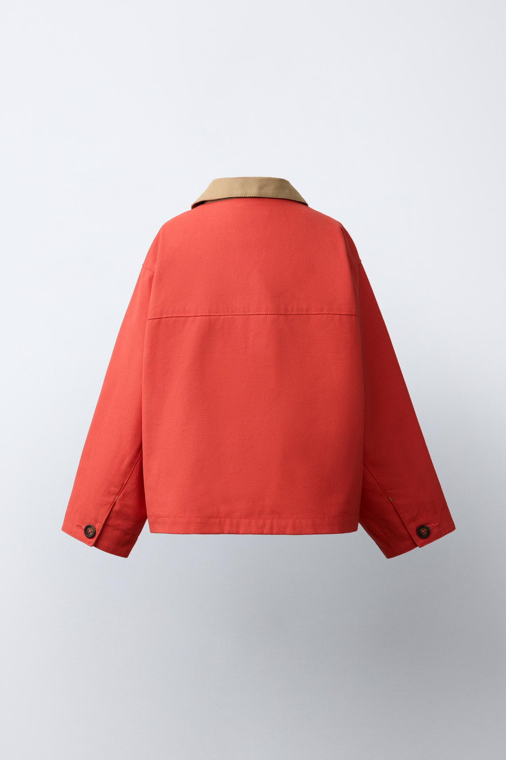 ZARA КУРТКА ИЗ ХЛОПКА С ВЫШИВКОЙ MICKEY MOUSE © DISNEY, ТЕМНО-КОРАЛЛОВЫЙ