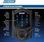 Дверной замок Schlage FE469NX, с поддержкой Wi-Fi, бронзовый