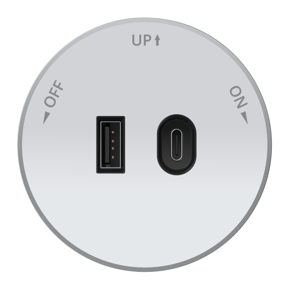 Розетка MultiTrack с 2-мя заряд. устройствами USB тип А+С 18Вт 5В/3А бел. SE MTK13003W