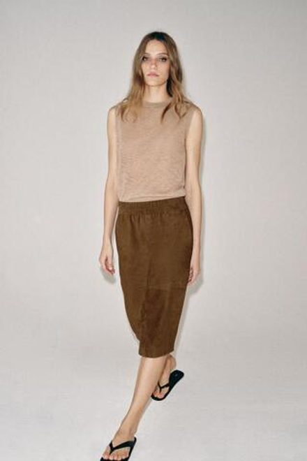 ZARA ТОП ИЗ ТОНКОЙ СМЕСОВОЙ ШЕРСТИ, ПУДРОВО-РОЗОВЫЙ