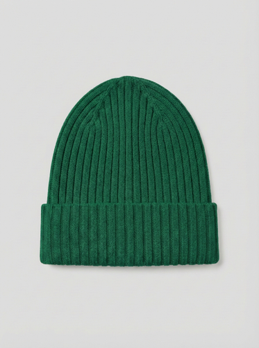 Шапка в рубчик с подворотом