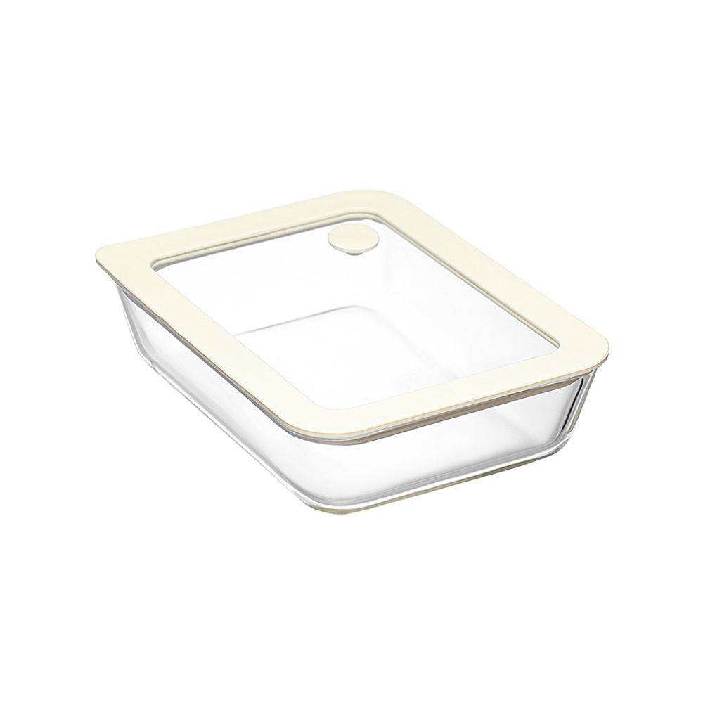 Контейнер для запекания и хранения с вакуумным эффектом Vacuum Glass, 700 мл, молочный