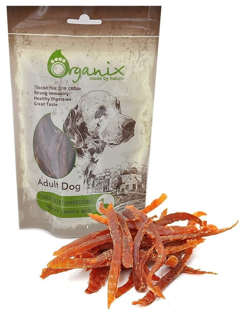 Organix Лакомство для собак «Нарезка утиного филе» (100% мясо) (Duck fillet/ shredding) 100 гр