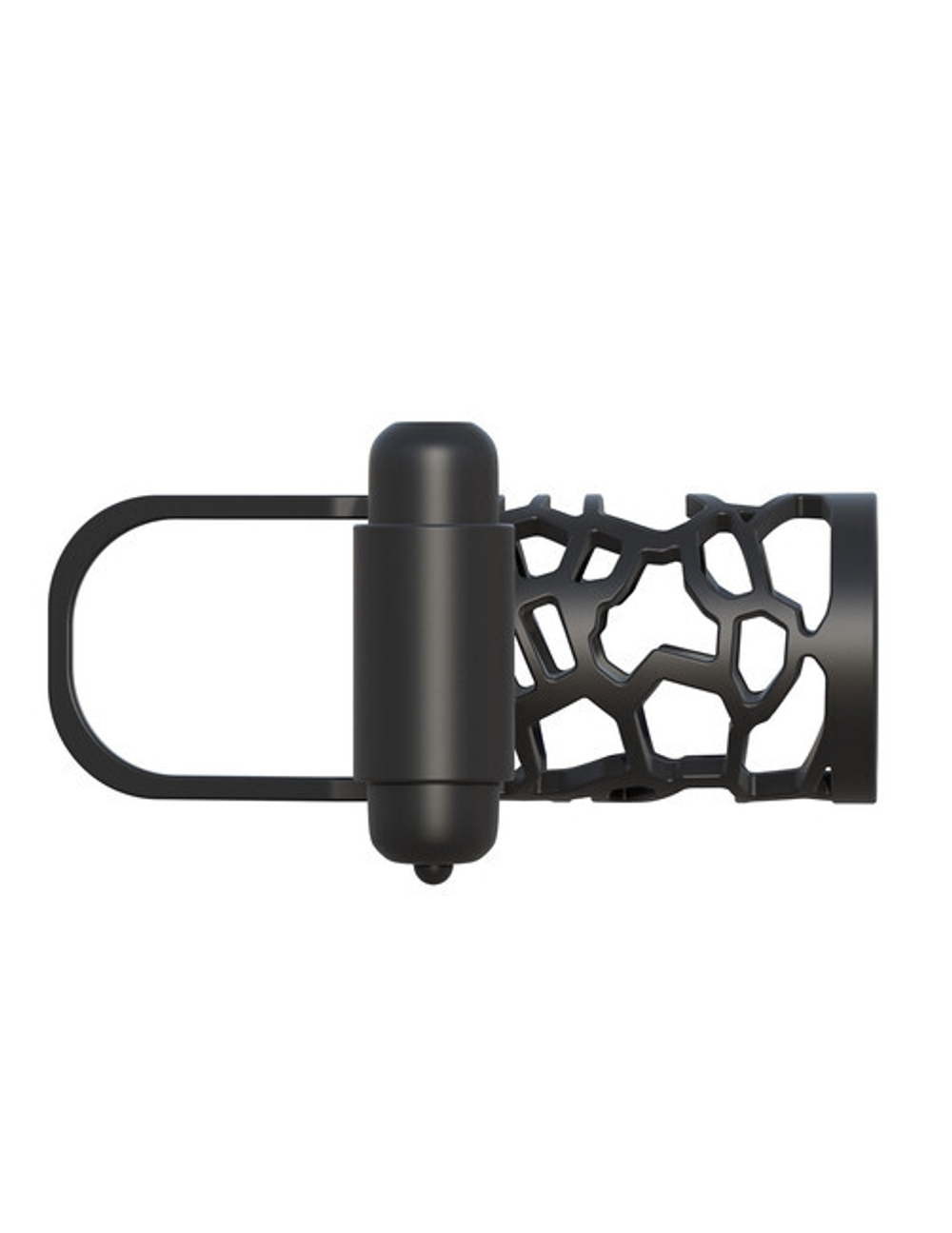 Эрекционное кольцо-насадка с клиторальным вибро-стимулятором Thick Dick Silicone Vibrating Cage (Цвет: черный)